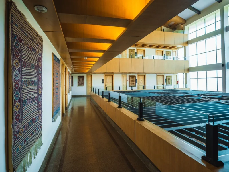 First floor walkway above the atrium at Wisaal Srinagar